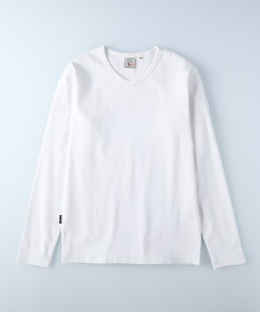アビレックス ワッフルＶネックロンＴ