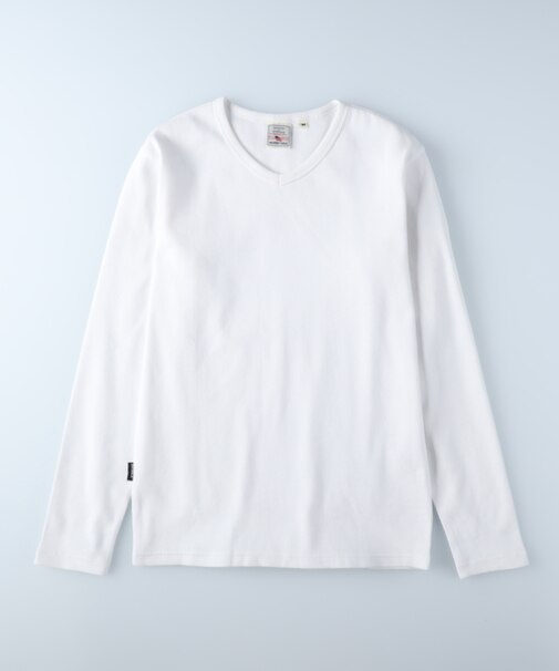 アビレックス ワッフルＶネックロンＴ
