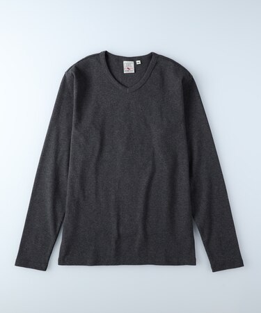 アビレックス ワッフルＶネックロンＴ