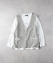 ハニーサックルローズ ツイードベストレイヤード