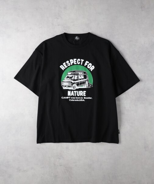 キャンプ7 グラフィックプリントＴシャツ