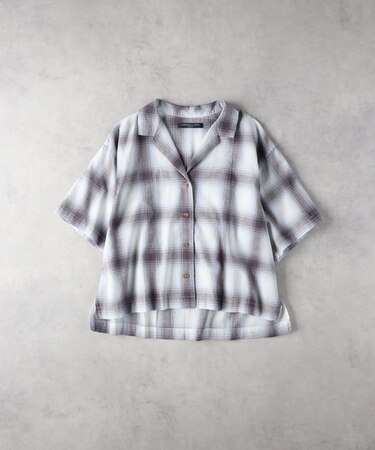 ハニーサックルローズ チェック開襟半袖シャツ