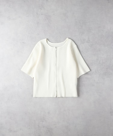 ハニーサックルローズ フロントジップ半袖ニット