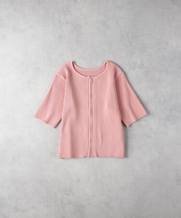 ハニーサックルローズ フロントジップ半袖ニット