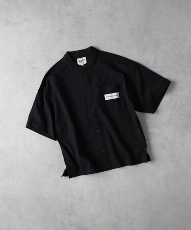 リファービッシュ バンドカラー半袖シャツ