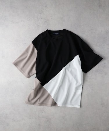 バックナンバー ジョーゼット斜め切替えデザインTシャツ