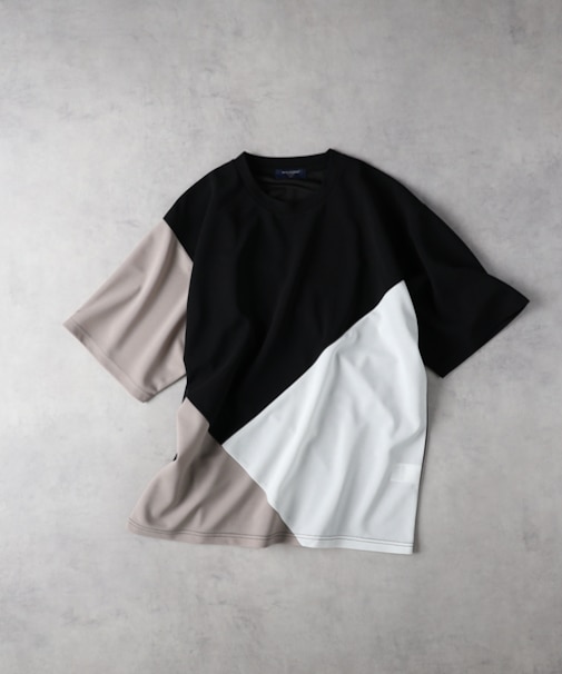 バックナンバー ジョーゼット斜め切替えデザインTシャツ