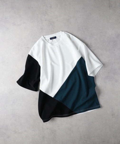 バックナンバー ジョーゼット斜め切替えデザインTシャツ