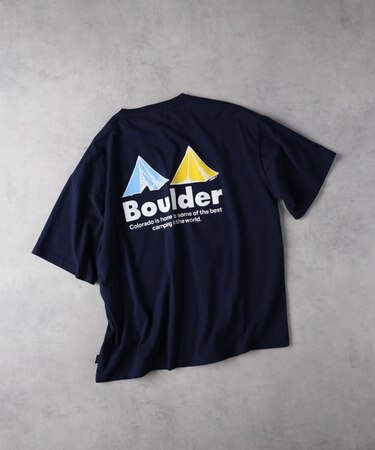 キャンプ7 バックテントロゴプリントTシャツ