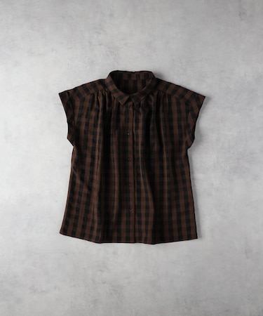 ハニーサックルローズ シアーチェックブラウス