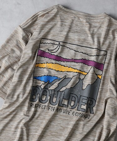 キャンプ7 【接触冷感・吸水速乾】バックロゴプリントＴシャツ