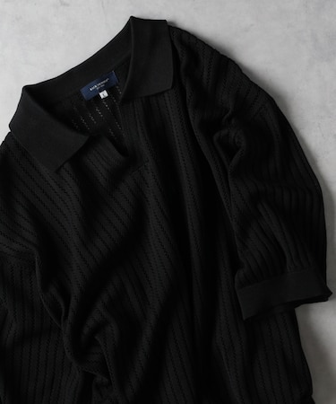 バックナンバー 透かし編みニットスキッパーポロシャツ