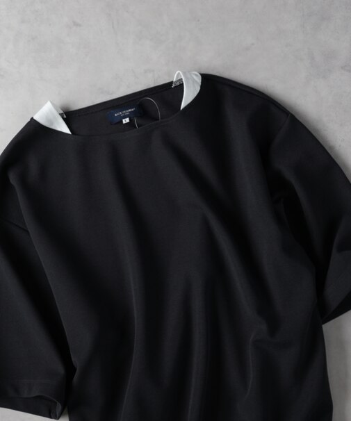 バックナンバー ボートネックフェイクレイヤードＴシャツ