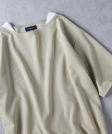 バックナンバー ボートネックフェイクレイヤードＴシャツ