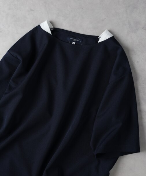バックナンバー ボートネックフェイクレイヤードＴシャツ