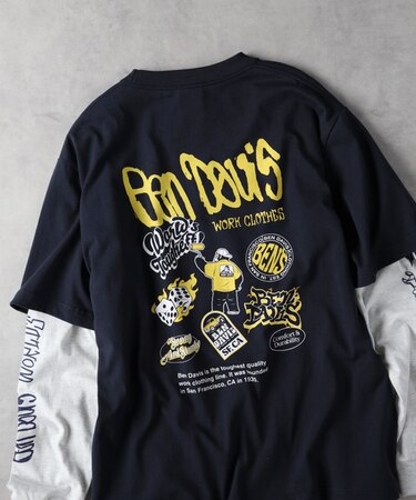 ベンデイビス リアルレイヤードロングスリーブプリントＴシャツ