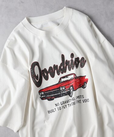 ハニーサックルローズ アシッド加工プリントＴシャツ