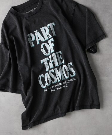 ハニーサックルローズ アシッド加工プリントＴシャツ