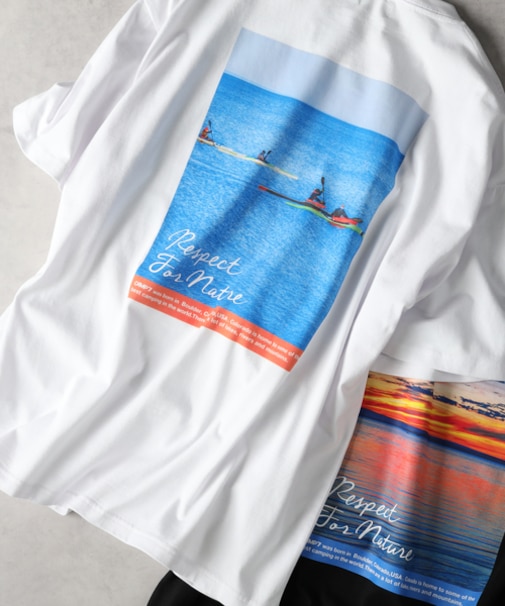 キャンプ7 バックフォトプリントＴシャツ