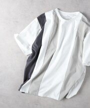 綿タッチ天竺パネル切替Ｔシャツ