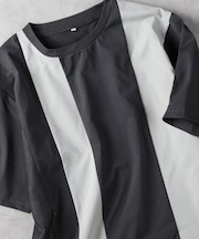 綿タッチ天竺パネル切替Ｔシャツ