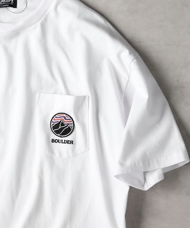 キャンプ7 ロゴワッペン胸ポケットＴシャツ