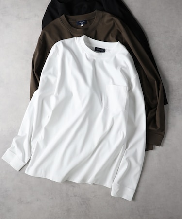 バックナンバー シルケット加工胸ポケットロングスリーブＴシャツ