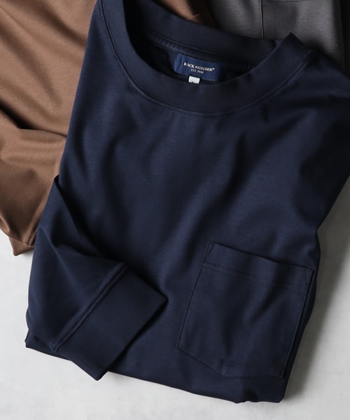 バックナンバー シルケット加工胸ポケットロングスリーブT