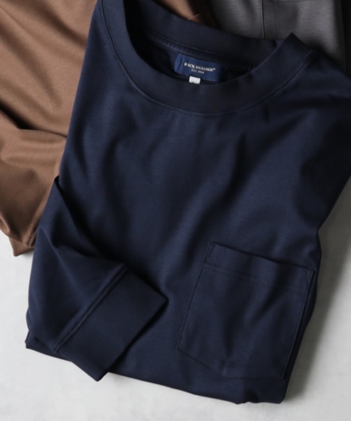 バックナンバー シルケット加工胸ポケットロングスリーブＴシャツ