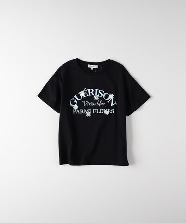 ヴィヴィアンブルー フラワーカレッジ半袖Tシャツ