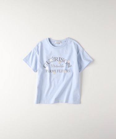 ヴィヴィアンブルー フラワーカレッジ半袖Tシャツ