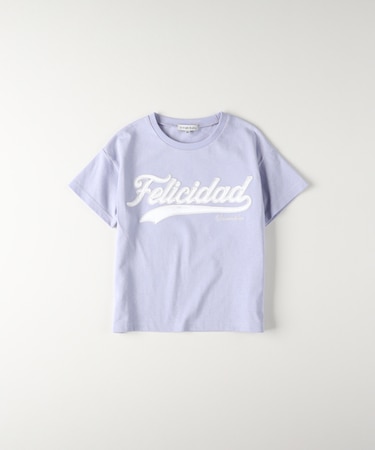 ヴィヴィアンブルー サテンアップリケ刺繍半袖Tシャツ