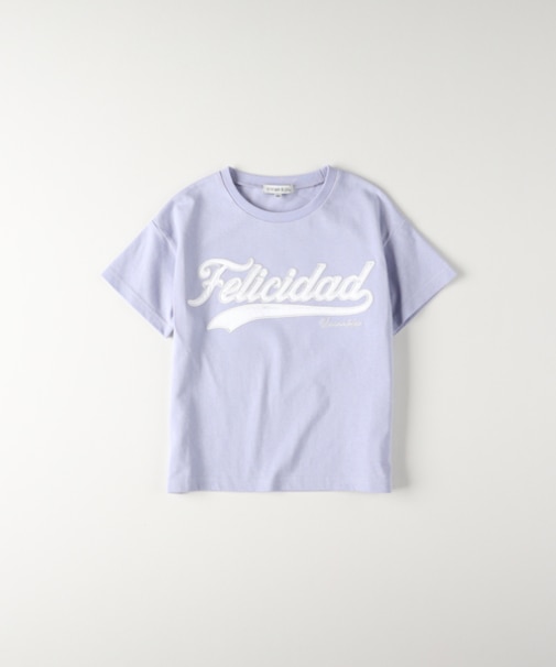 ヴィヴィアンブルー サテンアップリケ刺繍半袖Tシャツ