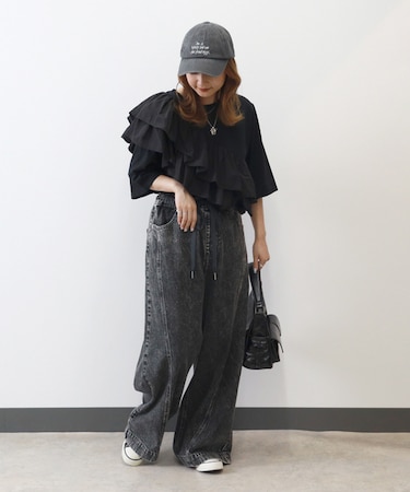 ハニーサックルローズ 接触冷感アシメフリルＴシャツ