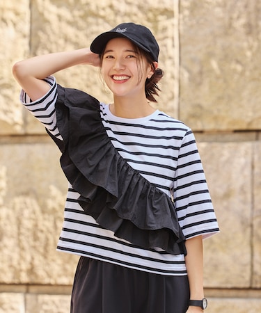 ハニーサックルローズ 接触冷感アシメフリルＴシャツ