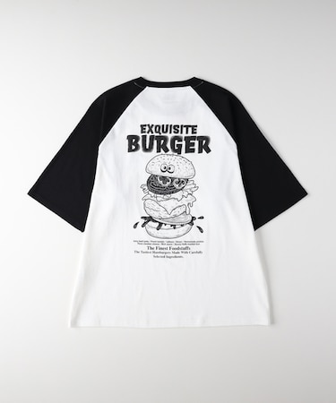 ラグランスリーブフードプリントＴシャツ