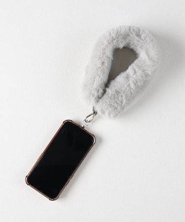 ハニーサックルローズ フェイクファースマホストラップ