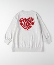 ヴィヴィアンブルー ハートサガラ刺繍スウェットチュニック