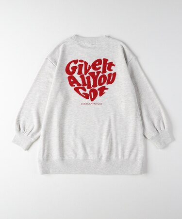 ヴィヴィアンブルー ハートサガラ刺繍スウェットチュニック