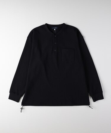 バックナンバー ドライタッチワッフルヘンリーロングスリーブＴシャツ