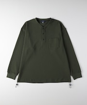 バックナンバー ドライタッチワッフルヘンリーロングスリーブＴシャツ