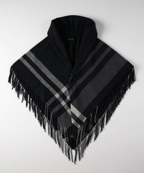 ハニーサックルローズ チェック柄ポンチョストール