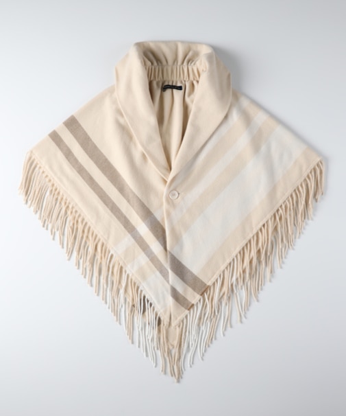 ハニーサックルローズ チェック柄ポンチョストール