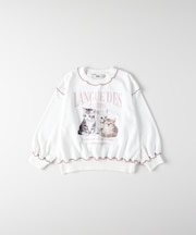 エムピーエス 転写ネコプリントスウェットプルオーバー