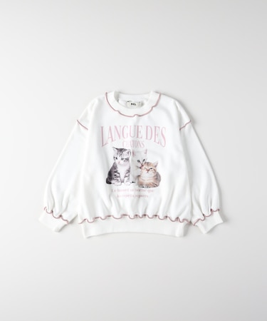 エムピーエス 転写ネコプリントスウェットプルオーバー