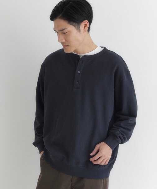 バックナンバー スウェットヘンリーネックプルオーバートレーナー