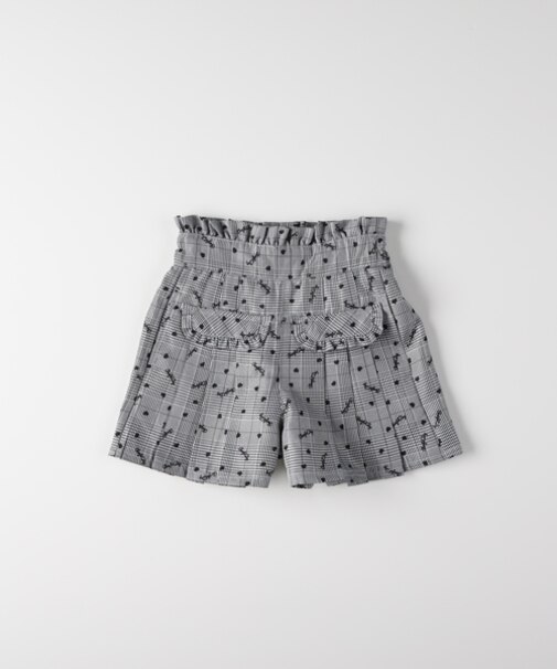 エムピーエス ロゴプリントチェックキュロットパンツ