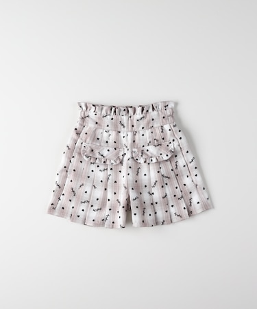 エムピーエス ロゴプリントチェックキュロットパンツ