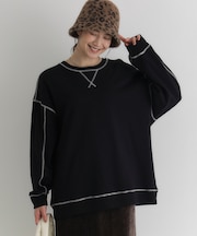 ハニーサックルローズ 配色ステッチスウェットプルオーバー