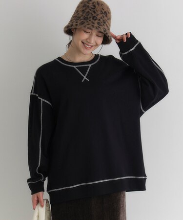 ハニーサックルローズ 配色ステッチスウェットプルオーバー